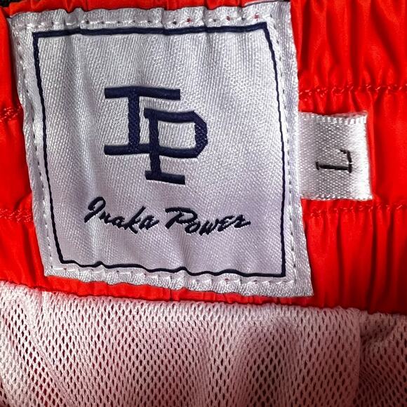 Men's Inaka Power Orange Elastic Waist 6" Mesh Lined Swimsuit Trunks - L - Picture 4 of 6